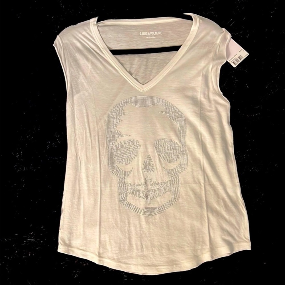 Zadig and Voltaire skull sleeveless tee. Small. NWT